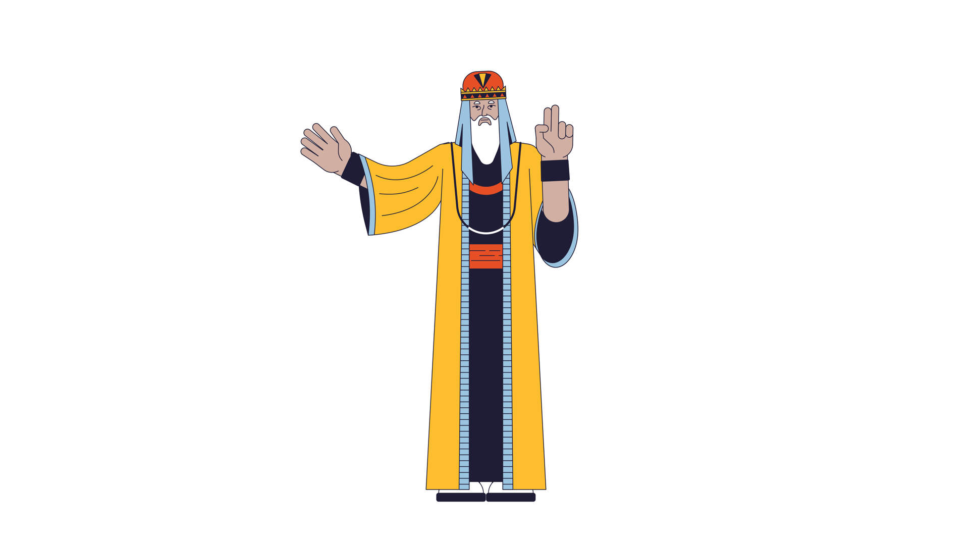 Wise Elder In Robe 2d Character Animation Stock Footage SBV-353827550 ...