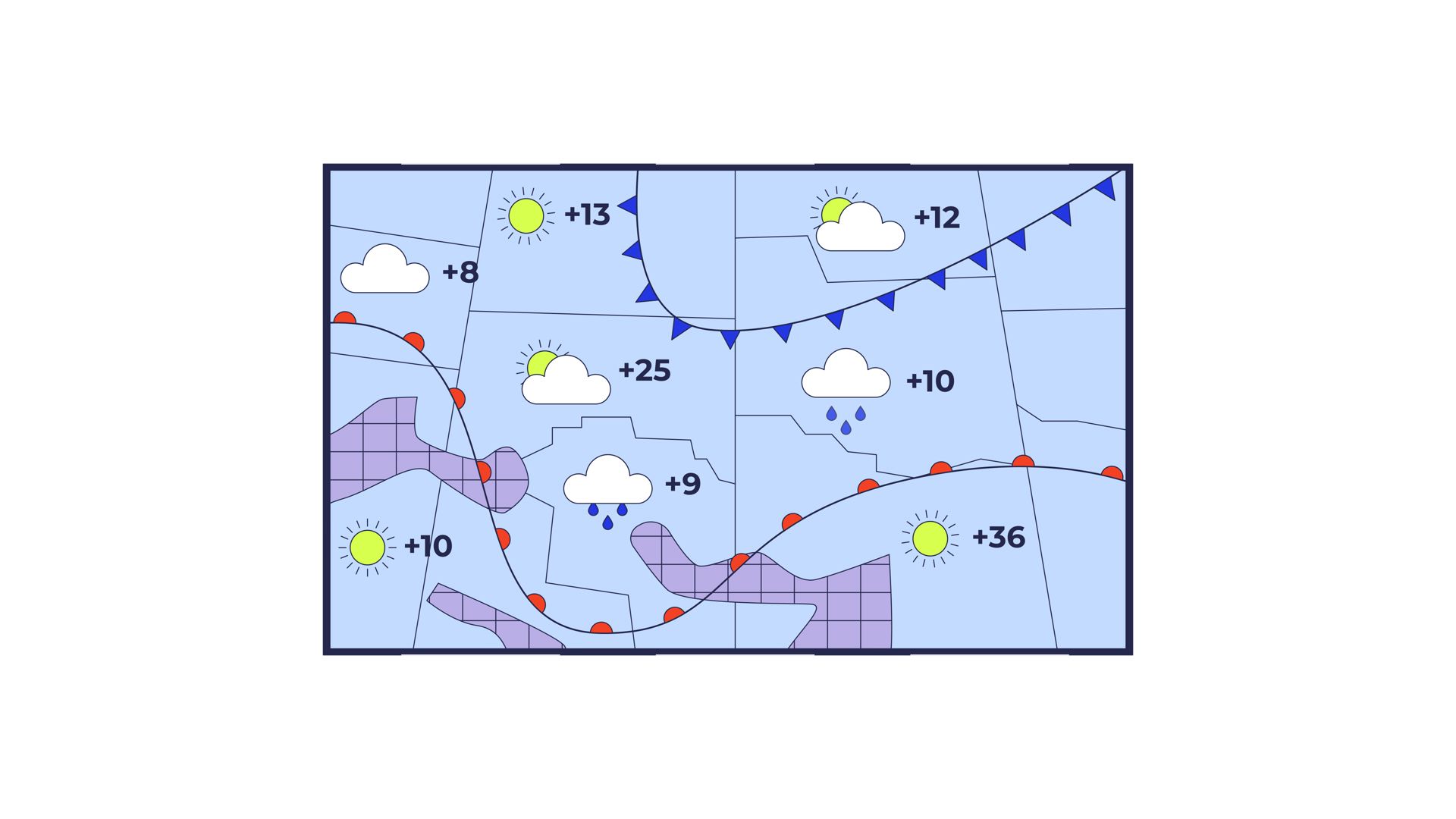 Forecast Weather Map 2d Object Animation Stock Footage SBV-354359549 ...