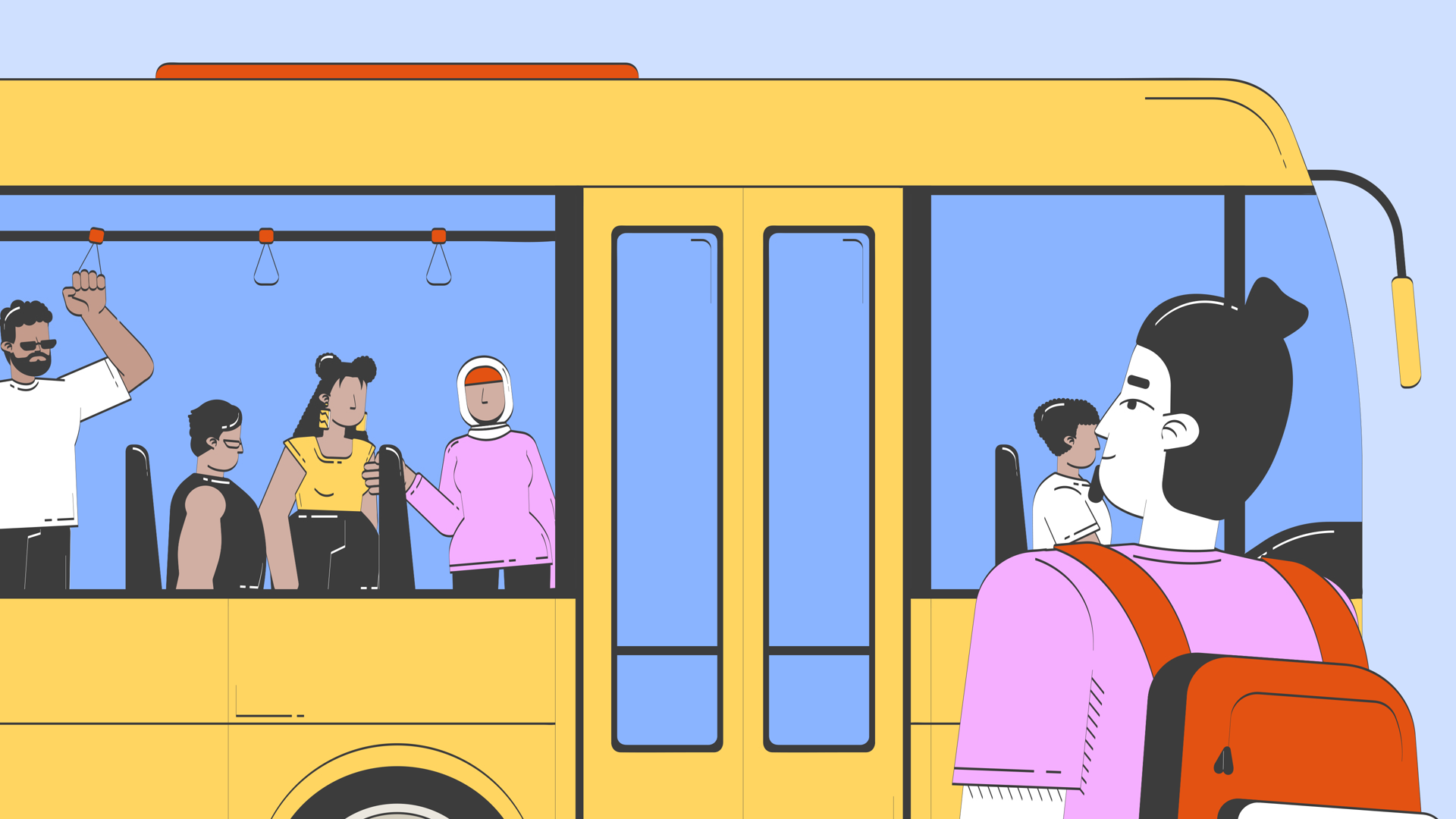Waiting Bus Happy Doodle Cartoon Animation Stock Footage SBV-353783409 ...