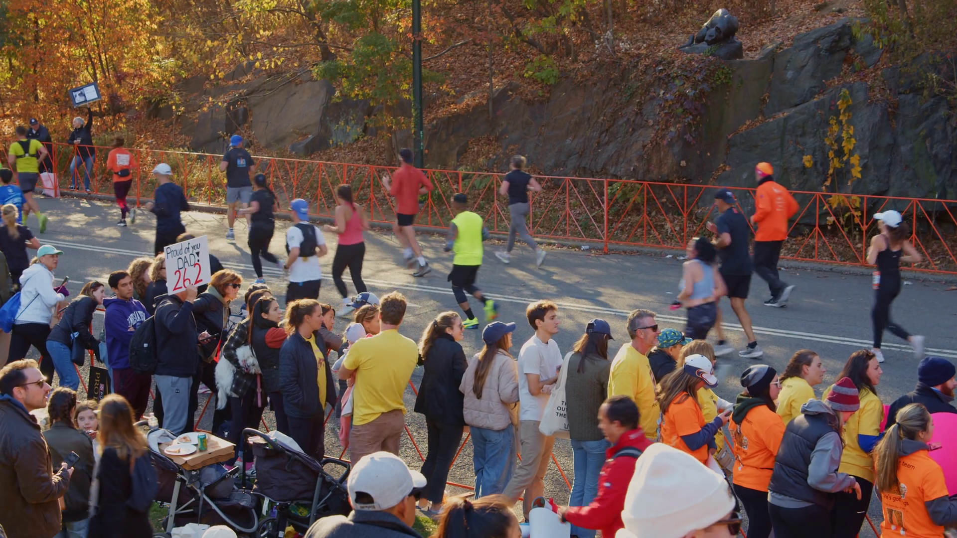 Marathon Runners Racing Past Crowds In Stock Footage SBV-352119514 ...