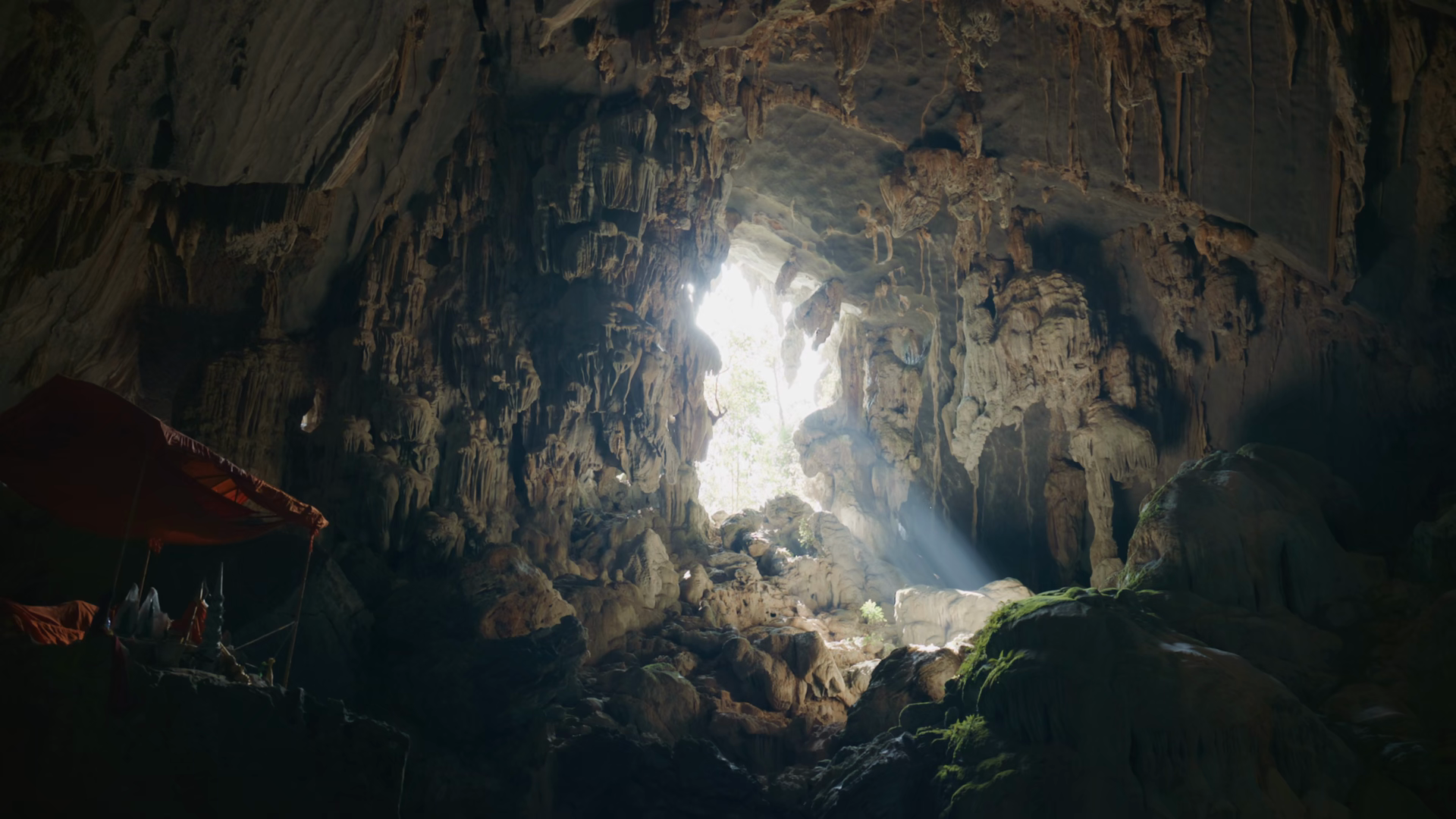 Underground Buddhist Temple In Large Natural Stock Footage SBV ...