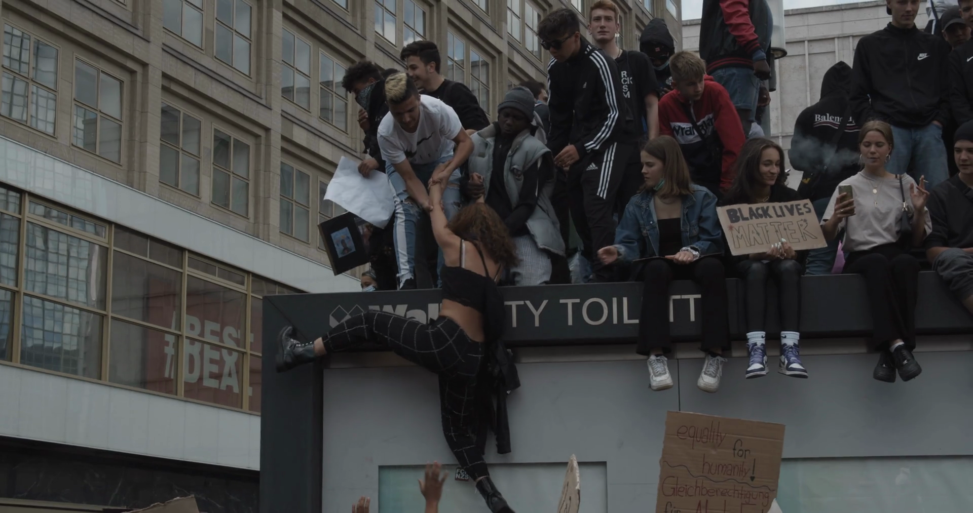 Crowd Of Protestors Climbing Up On Roof With Stock Footage SBV ...