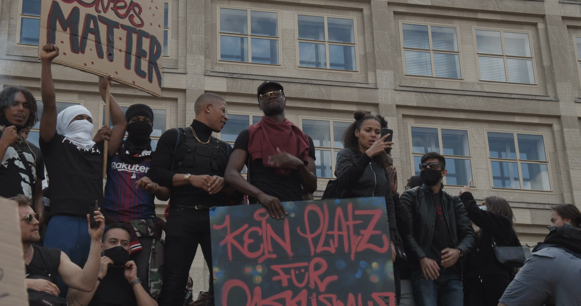 Diverse Protestors Against Racism: Berlin Stock Footage SBV-347712864 ...