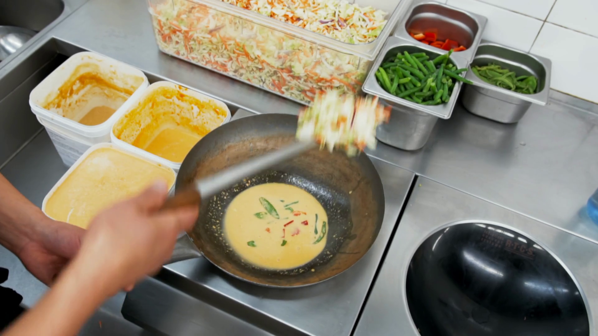 Fast Food Restaurant Worker Mixing Various Stock Footage SBV-347712139 ...