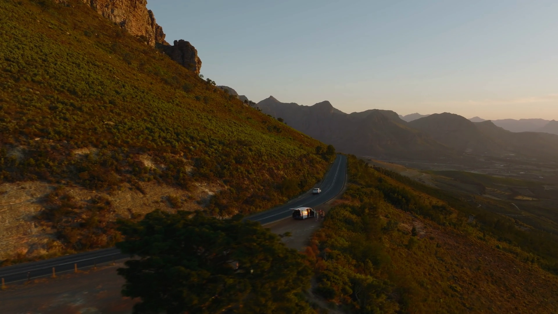 Fly Around Mountain Ridge Tracking Of Car Stock Footage SBV-347790944 ...