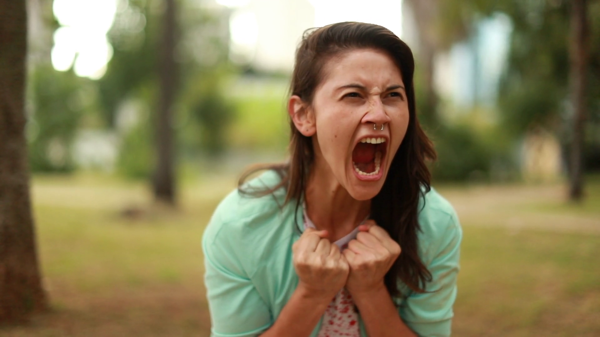 Angry Millennial Girl Screaming From Top Of Stock Footage SBV-349014092 ...
