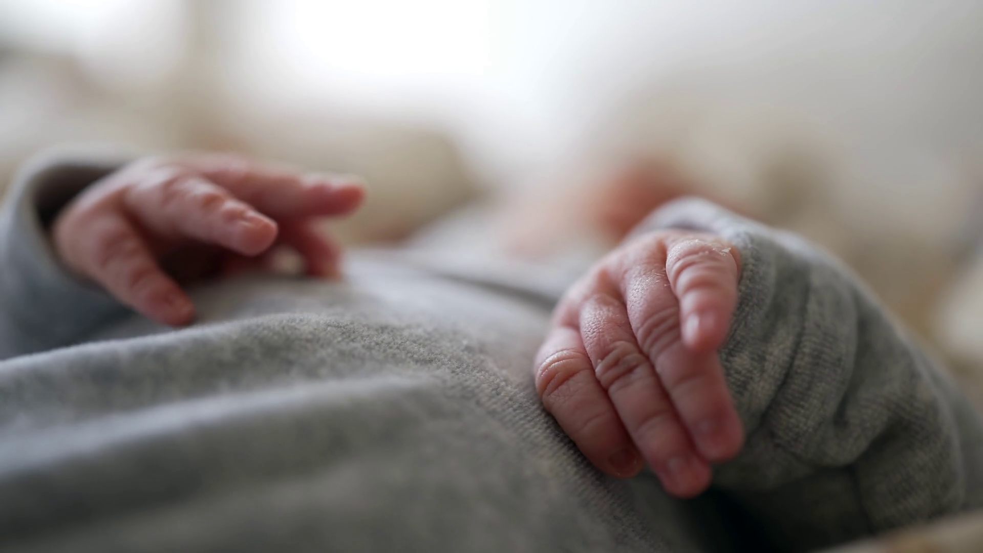 Closeup Of Newborn Baby’s Hands Resting Stock Footage SBV-349211694 ...
