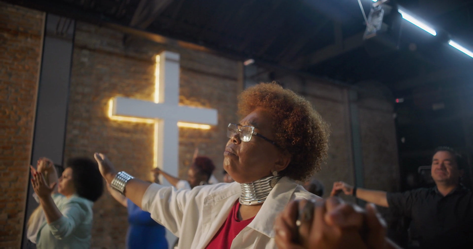 Congregation Holding Hands During Worship Stock Footage SBV-351678352 ...