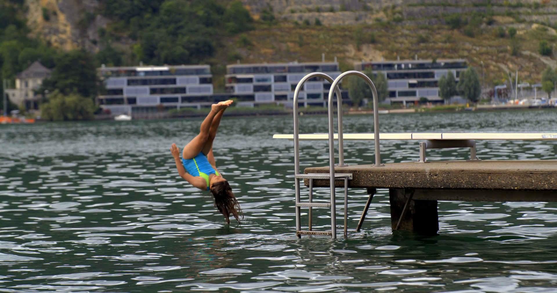 Child Diving Headfirst Into Lake From Stock Footage SBV-349170230 ...