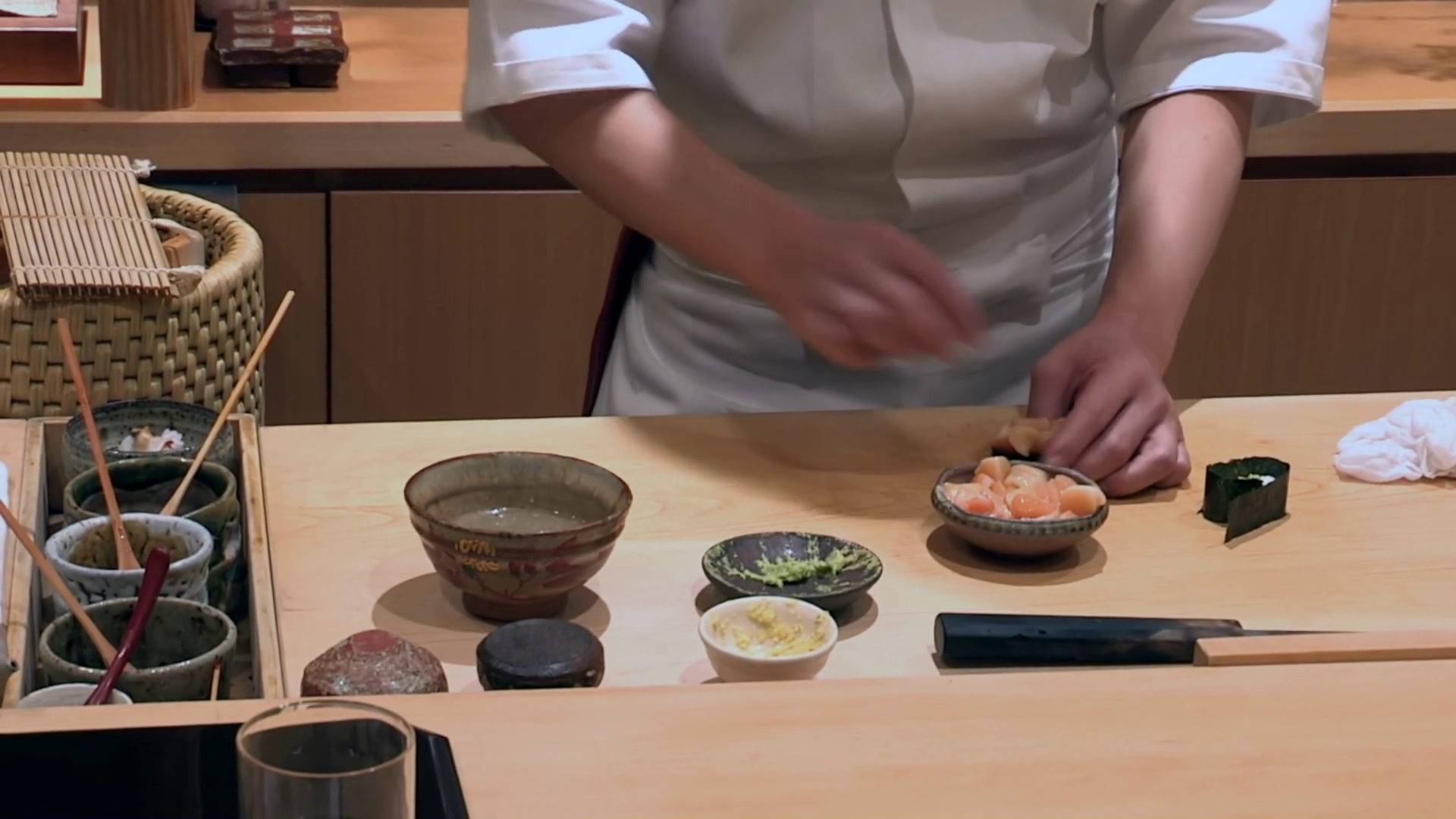 Sushi Chef Assembling Sushi Rolls Stock Footage SBV-349347122 - Storyblocks