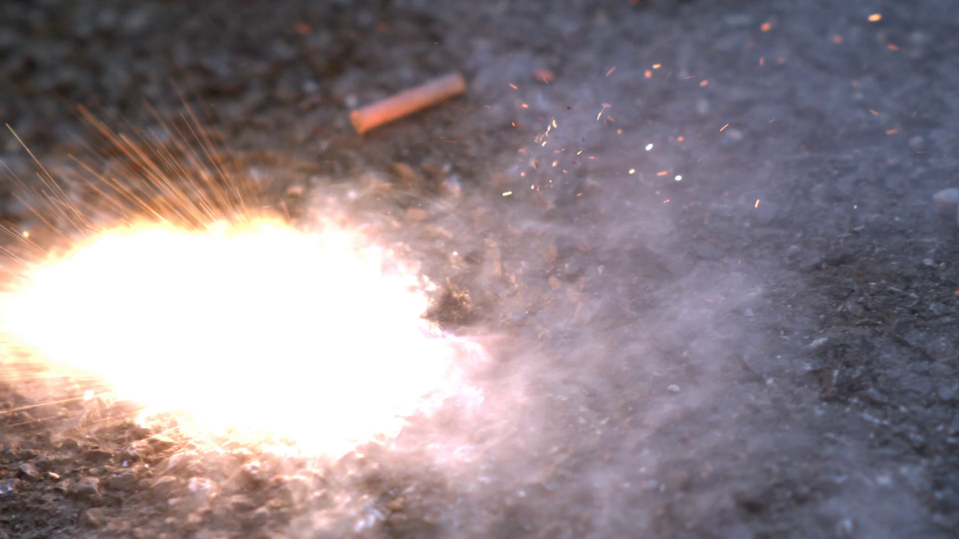 Close-up Of Firecracker Igniting With Bright Stock Footage SBV ...