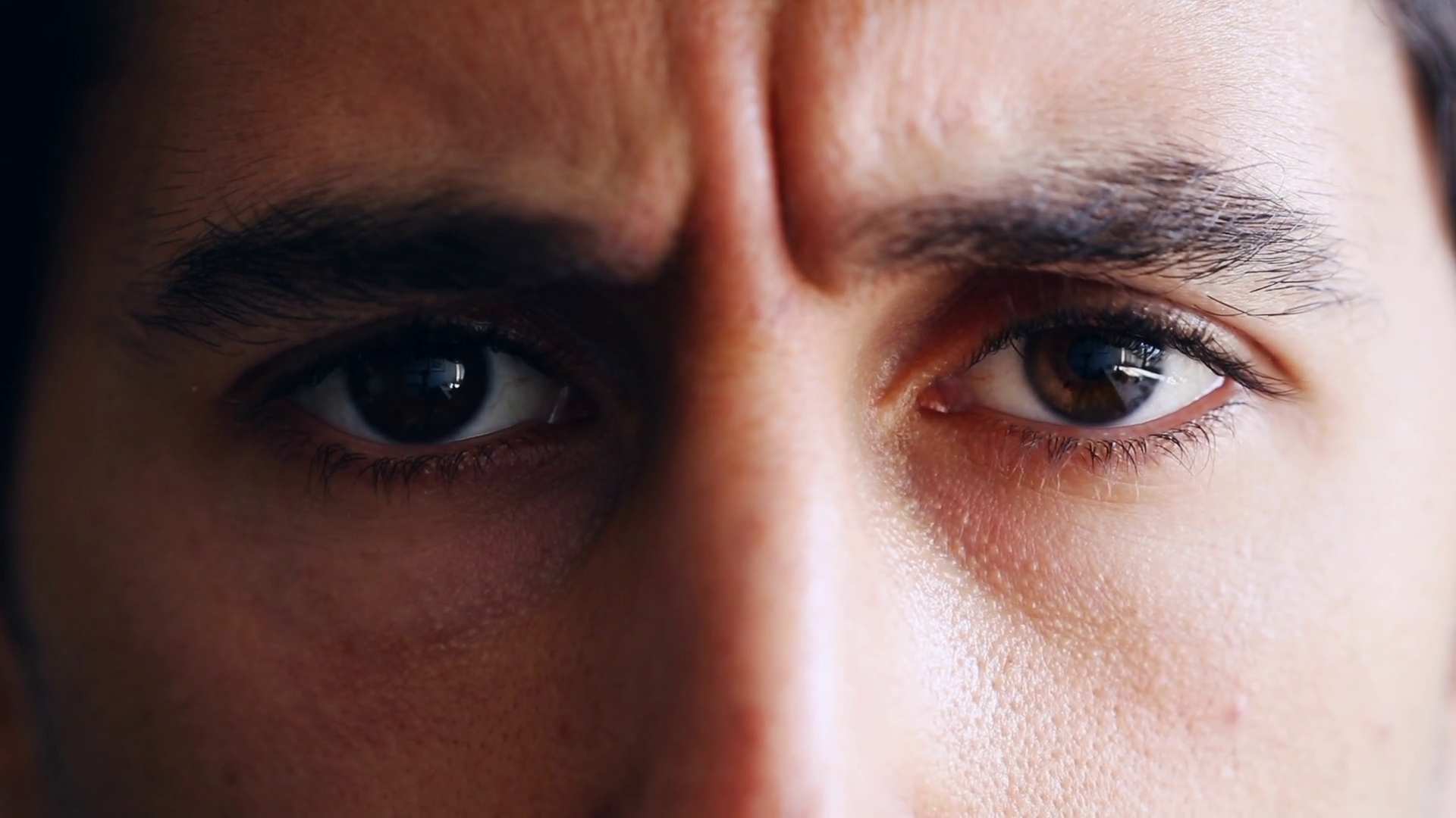 Close-up Of Man's Intense Gaze Eyebrows Stock Footage SBV-349282716 ...