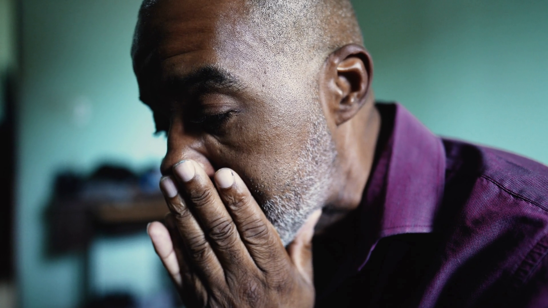 A Worried Senior Person Rubbing Face With Stock Footage SBV-348704509 ...