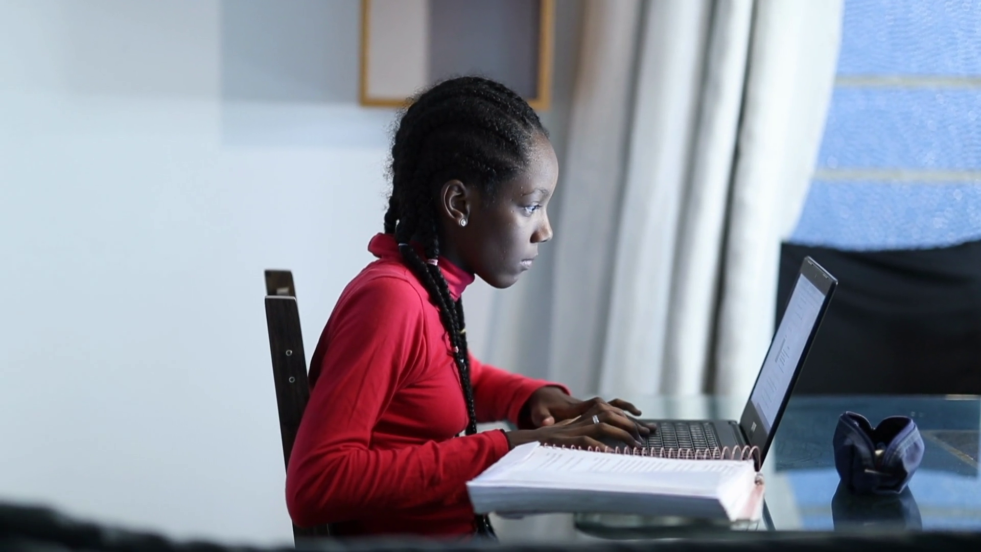 African Girl Taking Notes Studying At Home Stock Footage SBV-348842159 ...