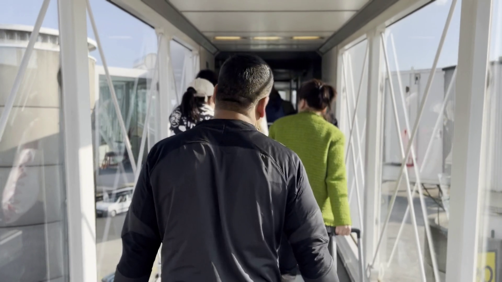 Arriving Day Travelers Exiting Plane On Stock Footage SBV-348573704 ...