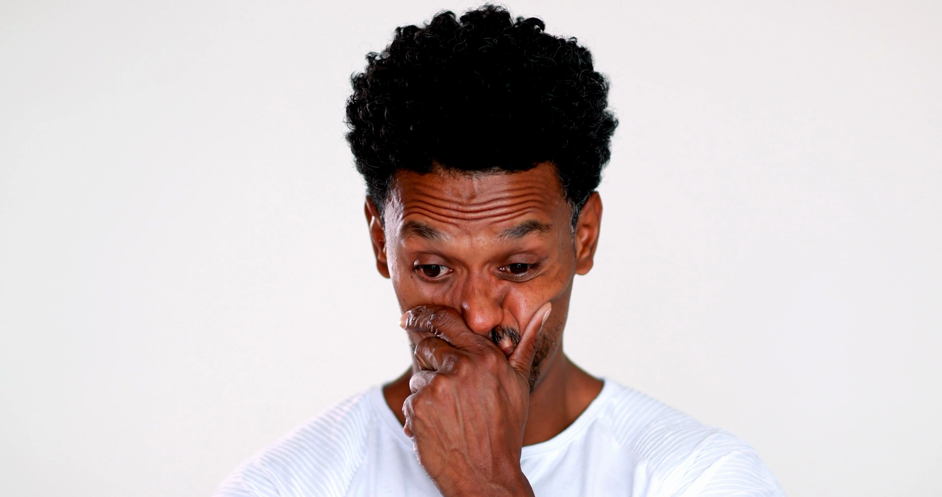 Contemplative Black Man Deeply Considering Stock Footage SBV-348467748 ...