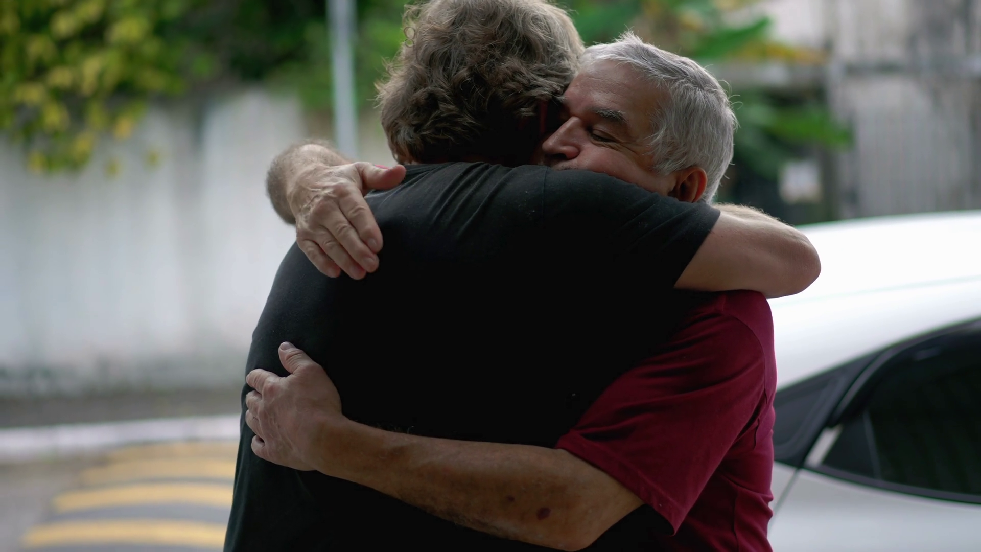 Authentic Loving Embrace Between Two Senior Stock Footage SBV-348520721 ...
