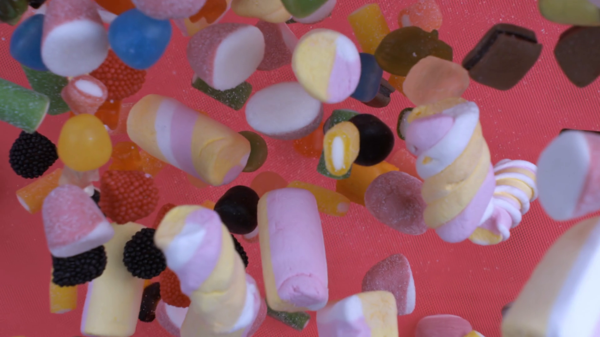 Many Candies Falling Down In Super Slow Stock Footage SBV-348761139 ...