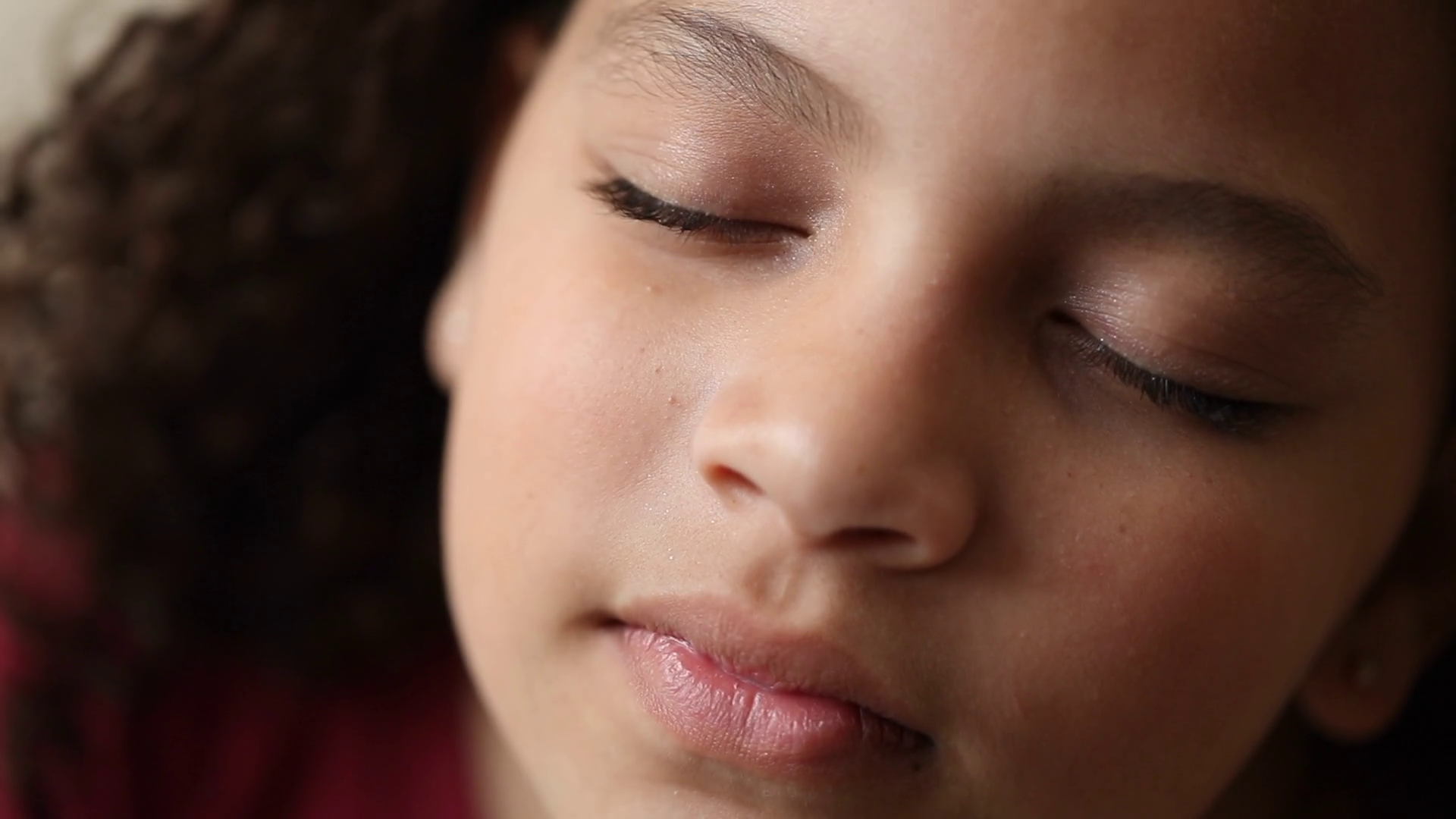 Child Closing Eyes In Contemplation Kid Stock Footage SBV-348898385 ...