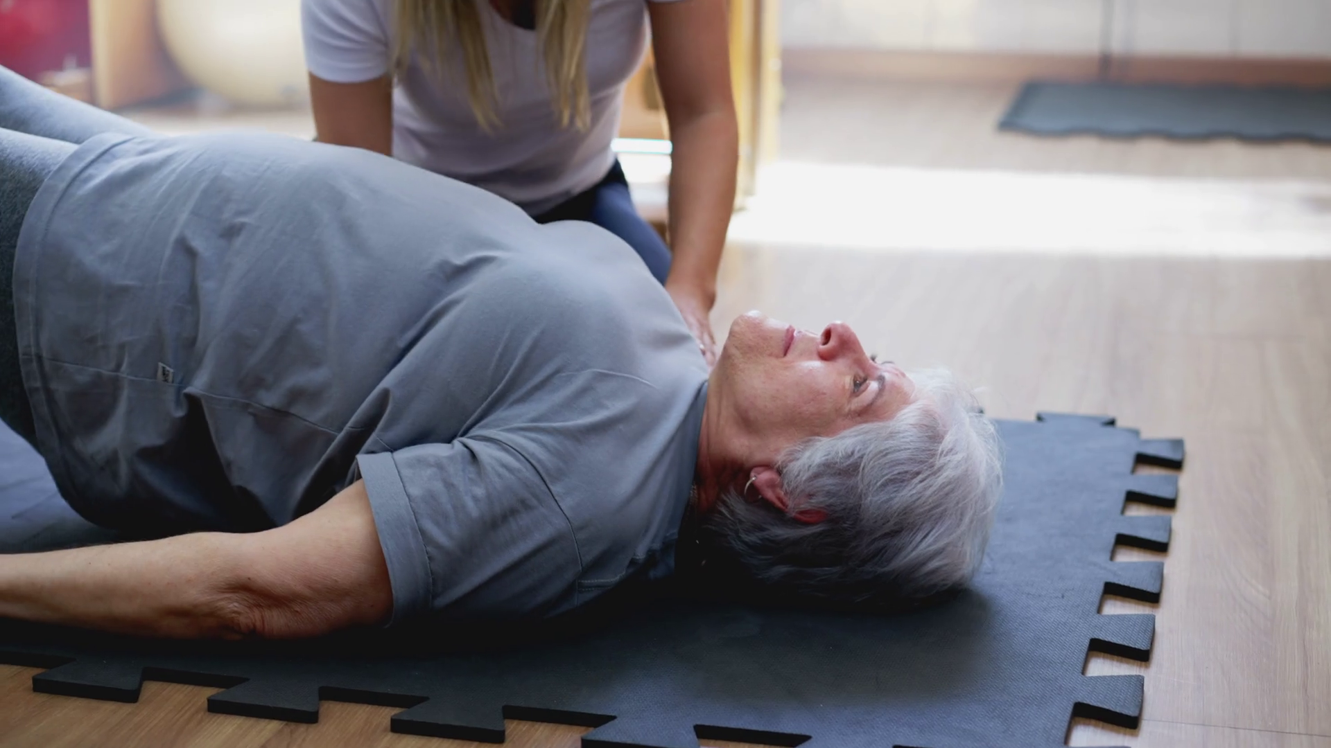 Female Coach Guiding Senior Woman To Stock Footage SBV-348510046 ...