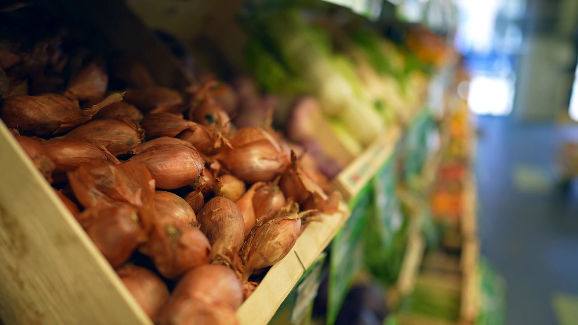 Garlic Onions At Grocery Store On Display At Stock Footage SBV ...
