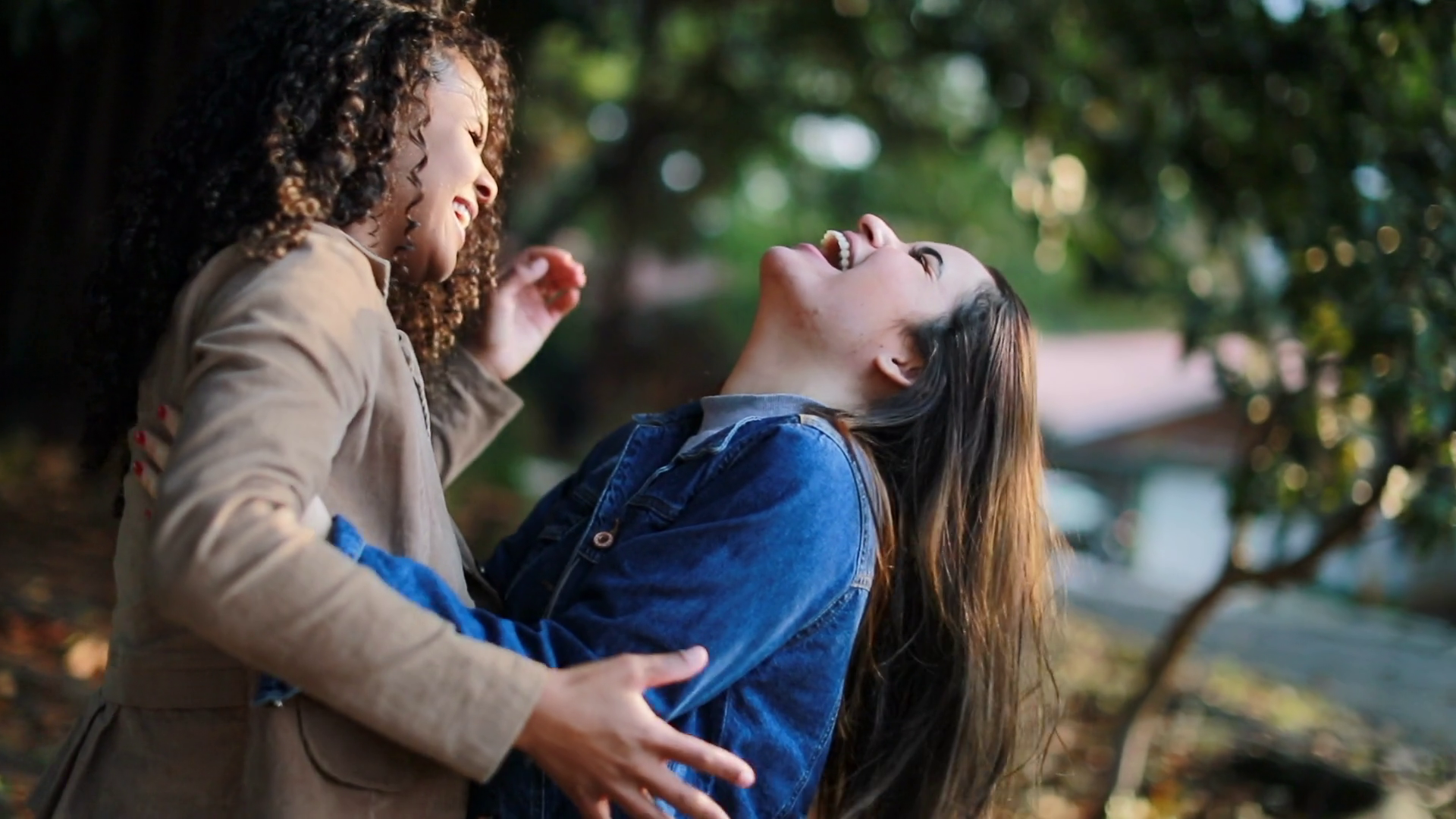 Happy Friends Hugging Ecstatic Friend Stock Footage SBV-348689261 ...