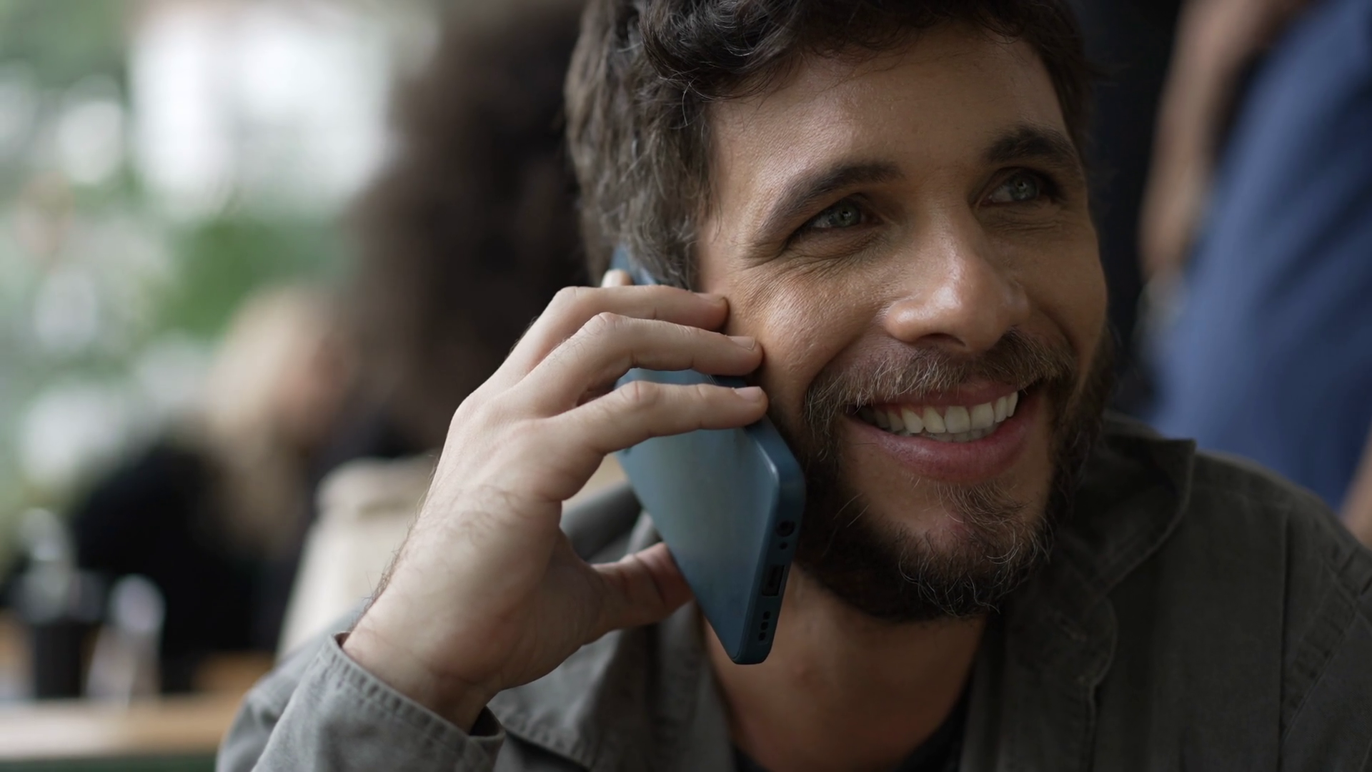 Café Communication: Happy Young Man Speaks Stock Footage SBV-348406565 ...