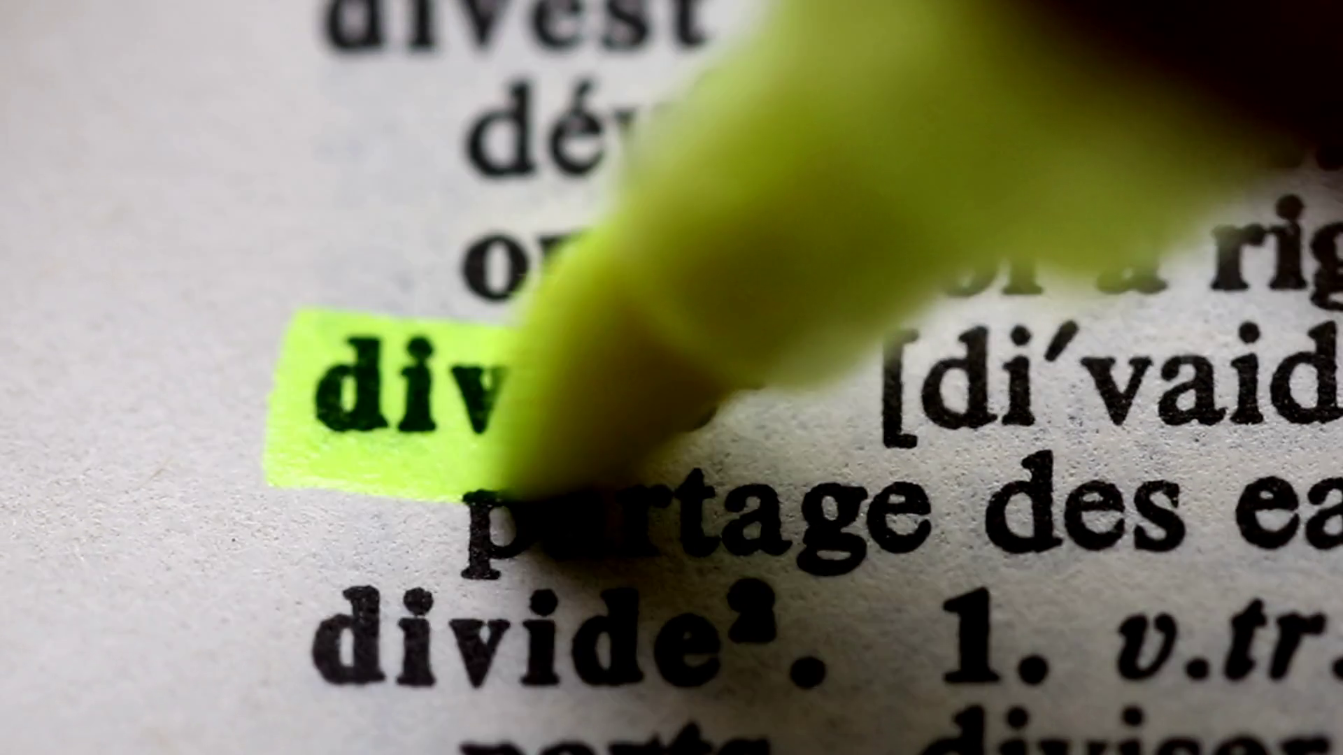 Highlighting Word Divide Definition Stock Footage SBV-348477391 ...