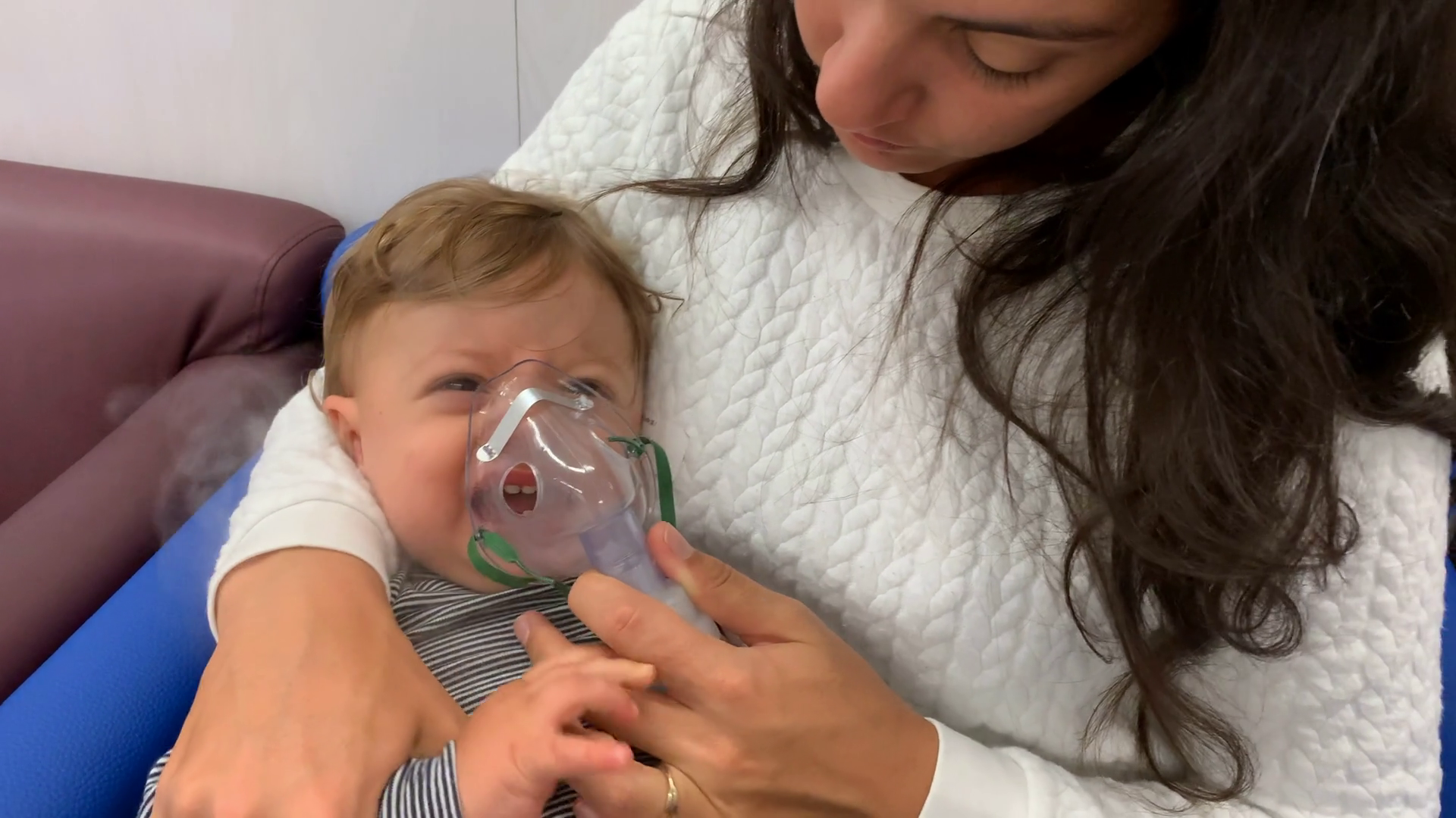 Mother Giving Respiratory Inhaler To Sick Stock Footage SBV-348967225 ...
