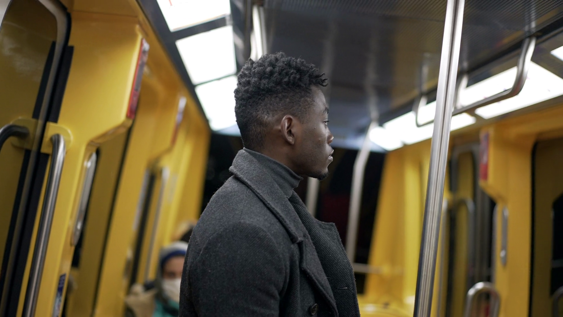 Portrait African Man Riding Subway Person Stock Footage SBV-348670756 ...