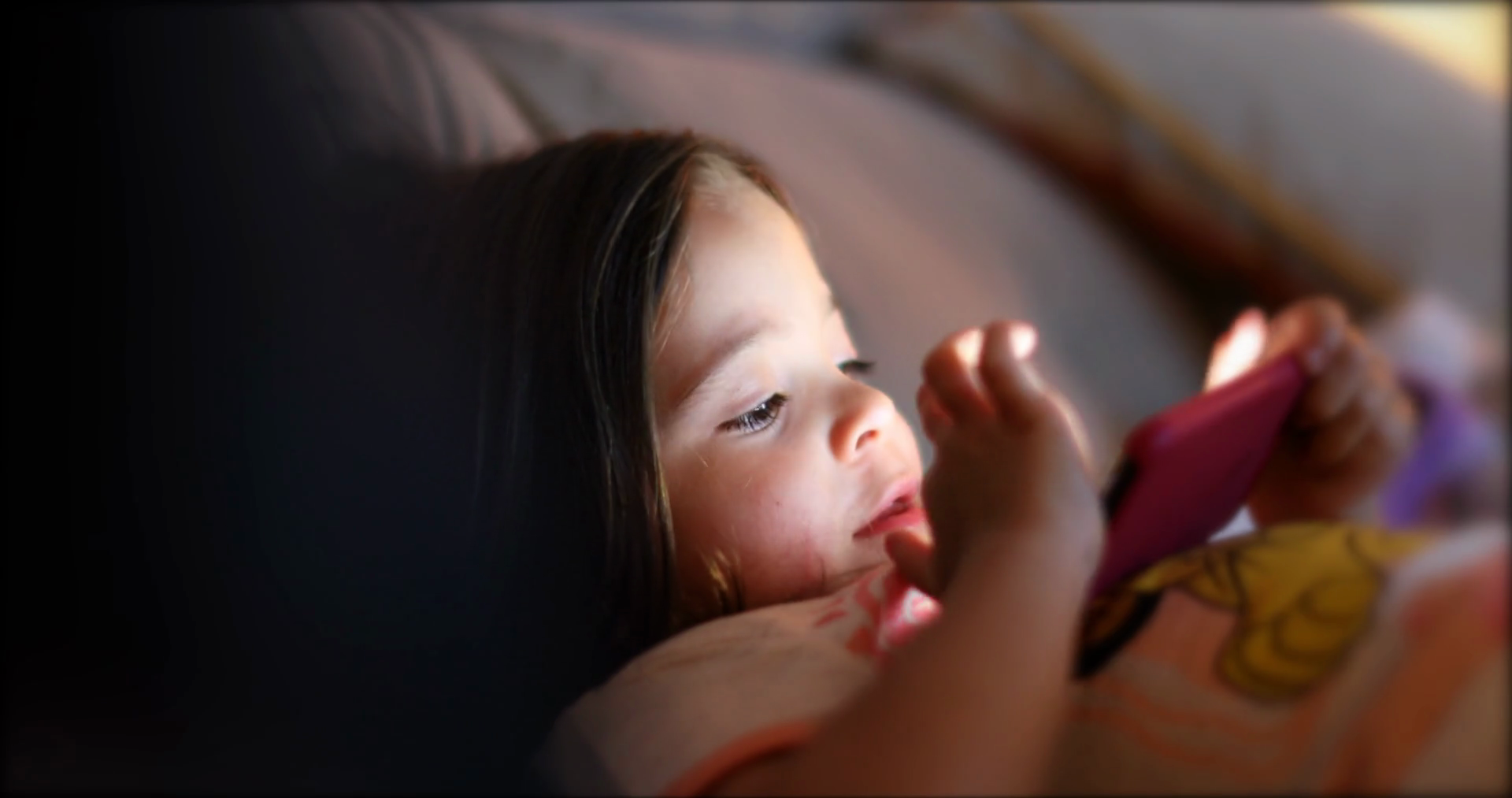 Little Girl Using Smartphone Device Light Stock Footage SBV-348536858 ...