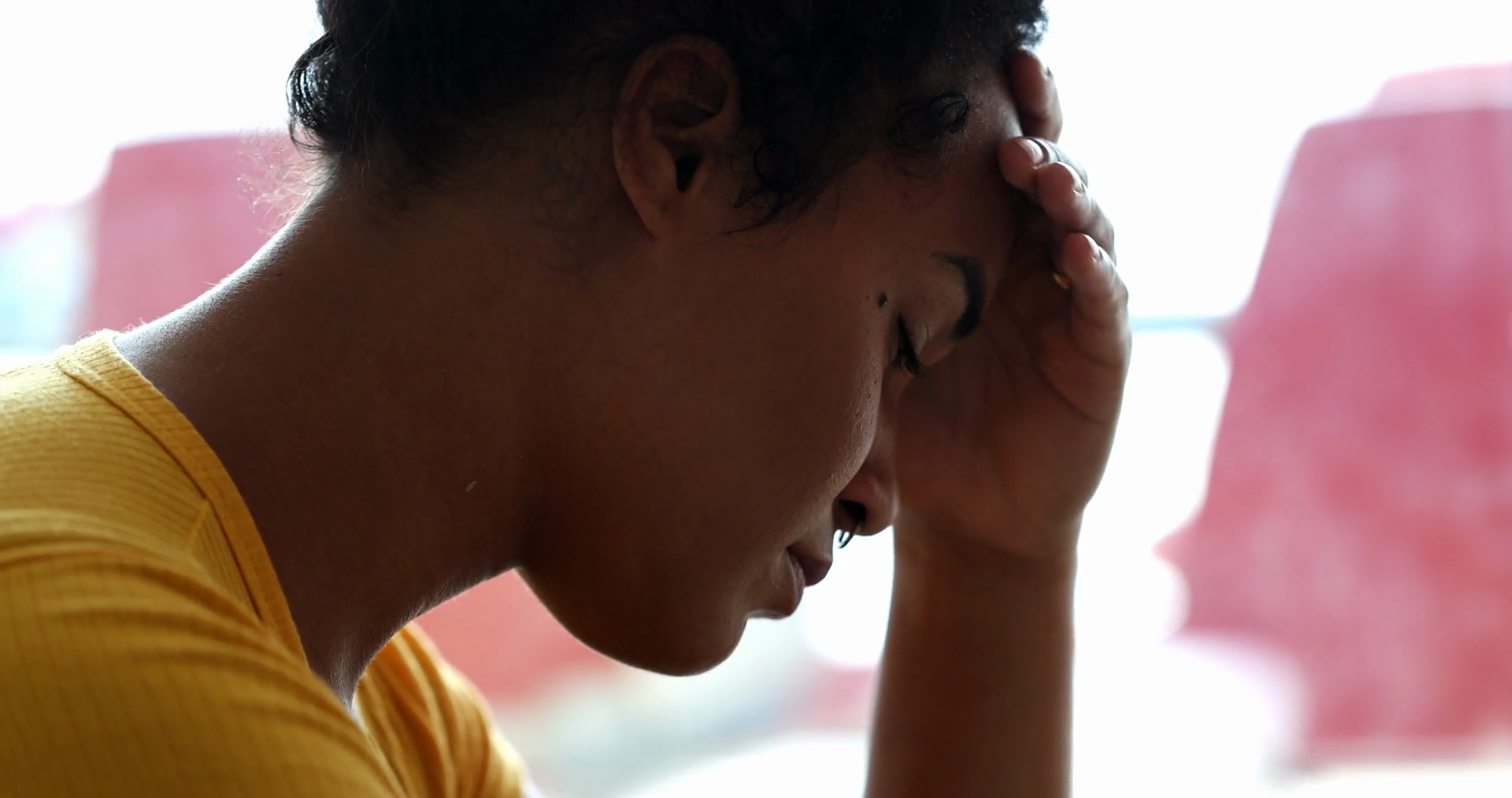 Worried Young Black Woman Concerned African Stock Footage SBV-348484358 ...