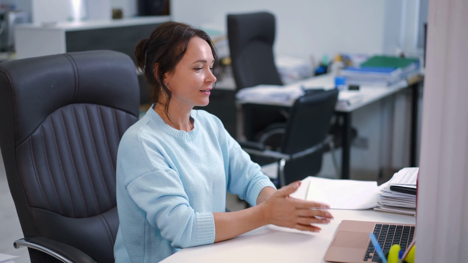 Smiling Latina Project Manager With Dark Stock Footage SBV-351661698 ...