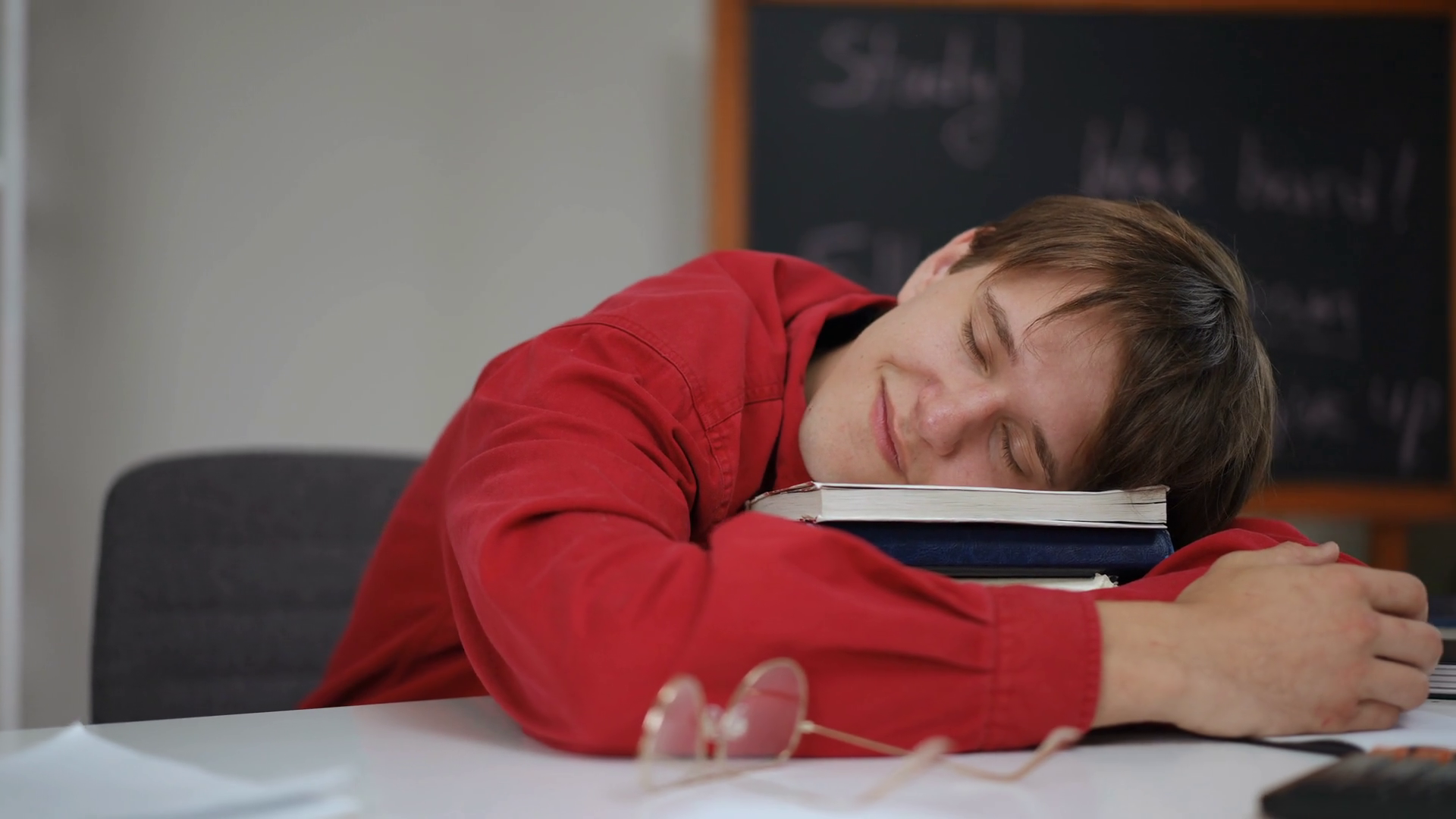 A Young Male Student Yawns Closing Lecture Stock Footage SBV-348942274 ...