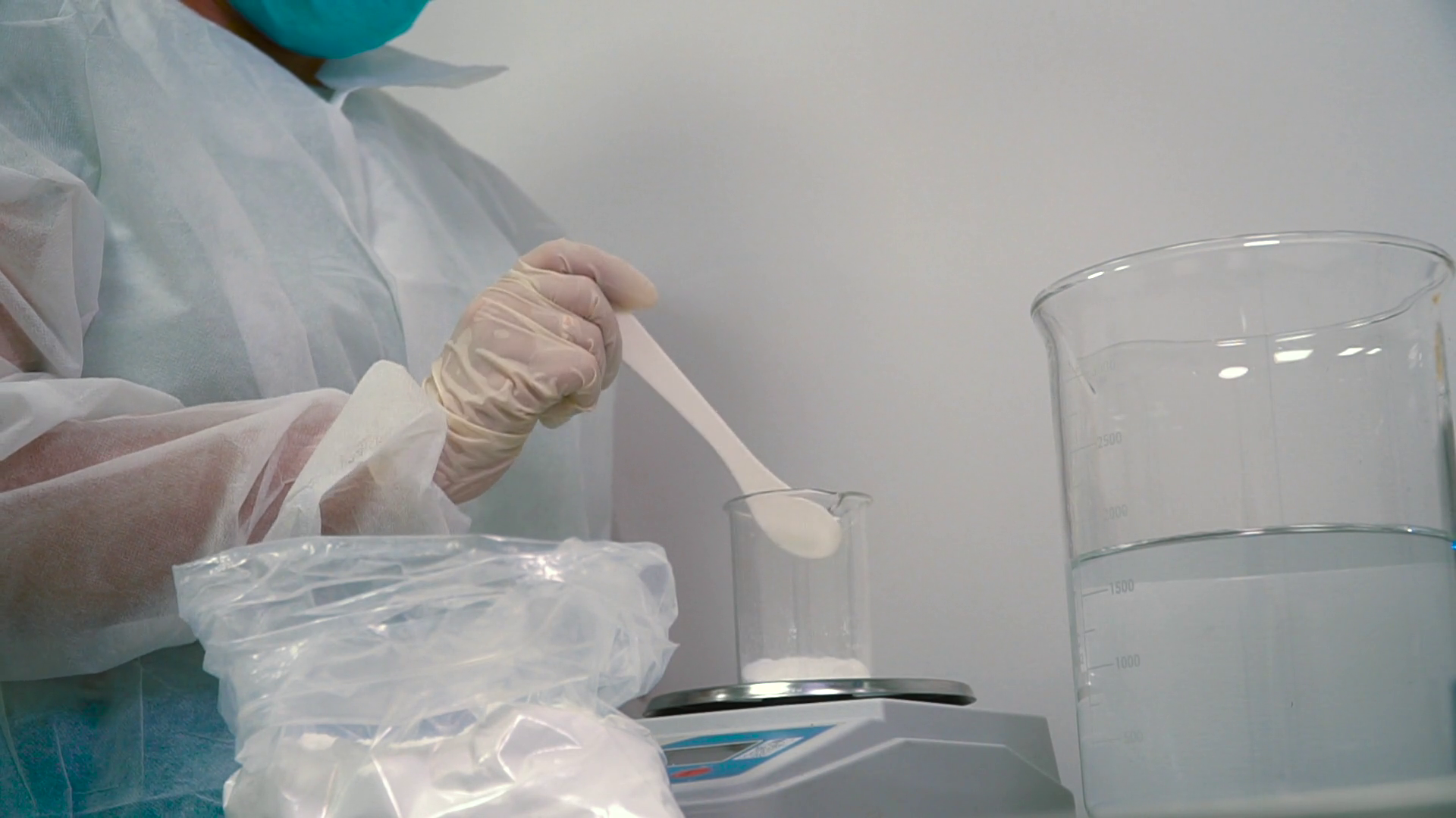 Chemist Measuring Weight Of Powder On Stock Footage SBV-324390539 ...