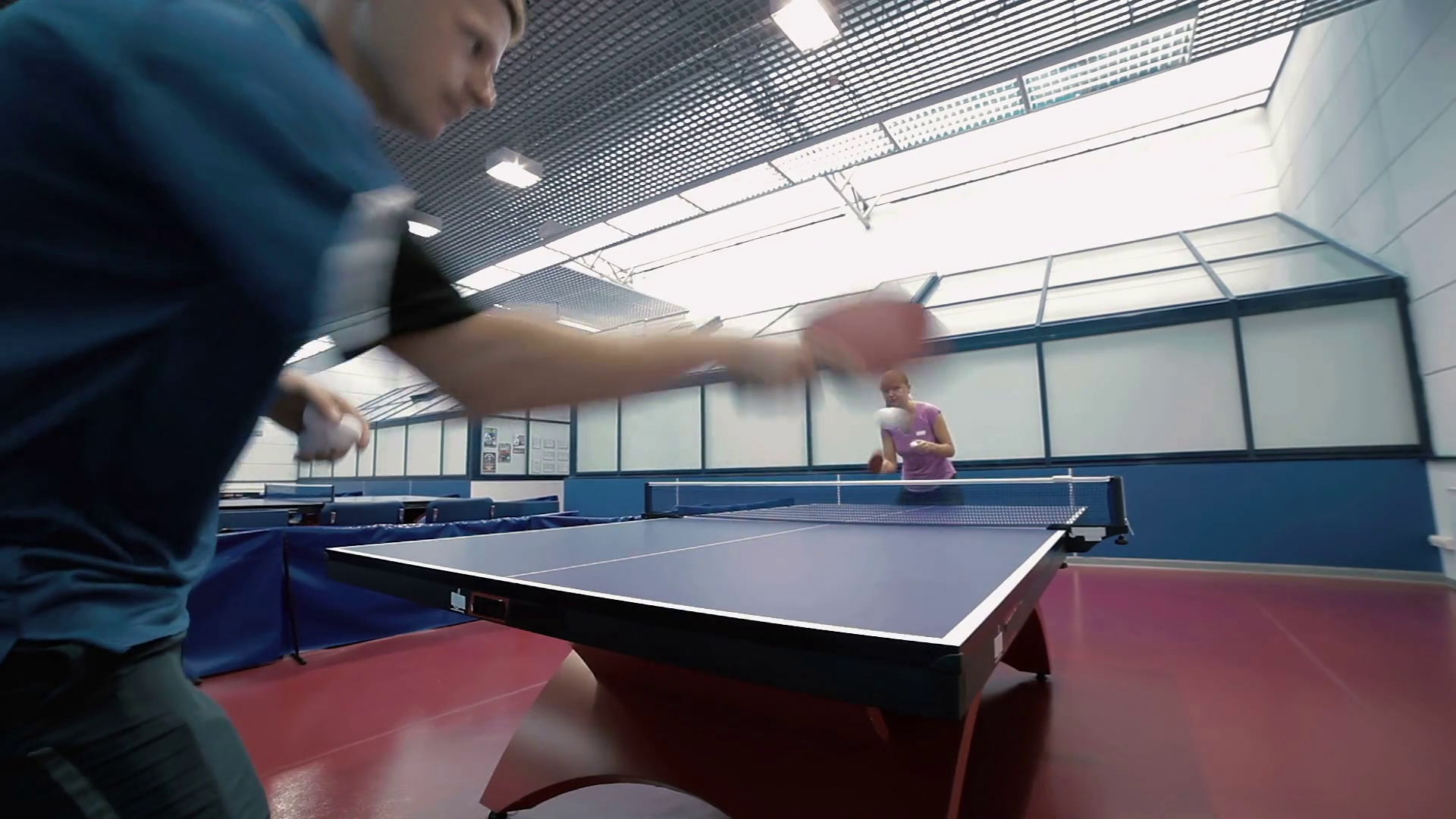Masterly Man Playing Table Tennis With Woman Stock Footage SBV-313867372 - Storyblocks