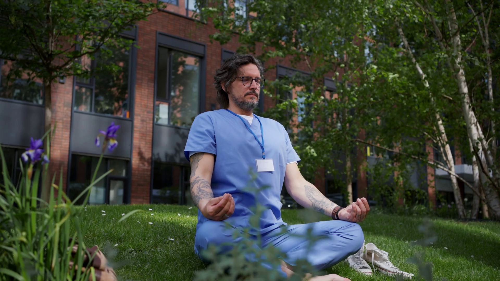 Doctor Sitting On Meditating Relaxing Stock Footage SBV-349073195 ...