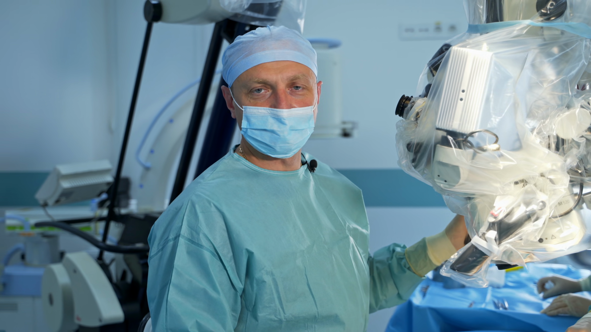 Adult Male Doctor Dressed Operation Stands Stock Footage SBV-353953887 ...