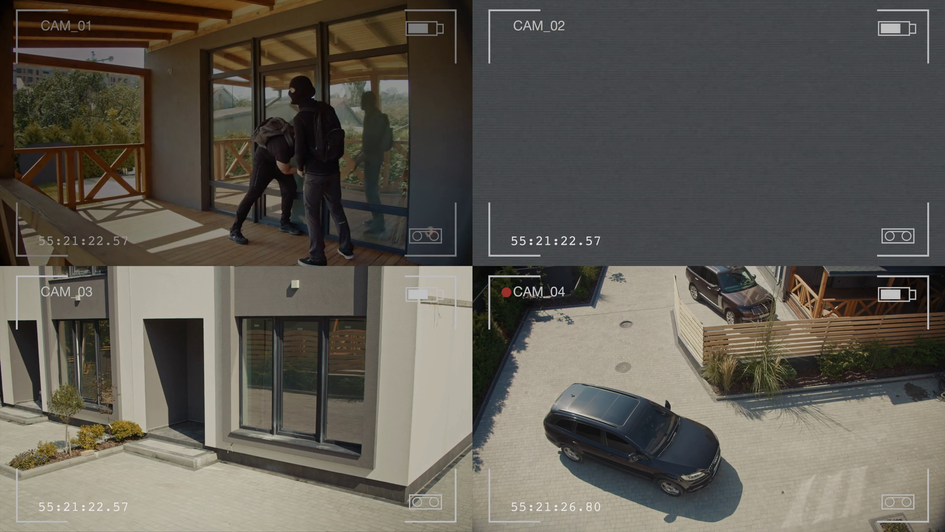 Split Screen Surveillance Footage Shows Stock Footage SBV-349379342 ...