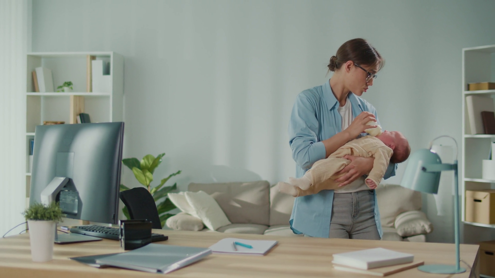 Work-life Balance Family Care Hybrid Stock Footage SBV-352899575 ...