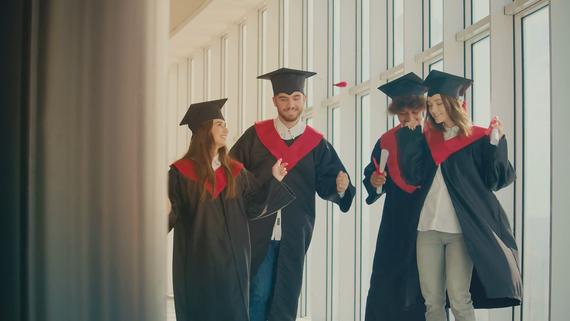 Positive Group Of Successful Graduates Stock Footage SBV-347626740 ...