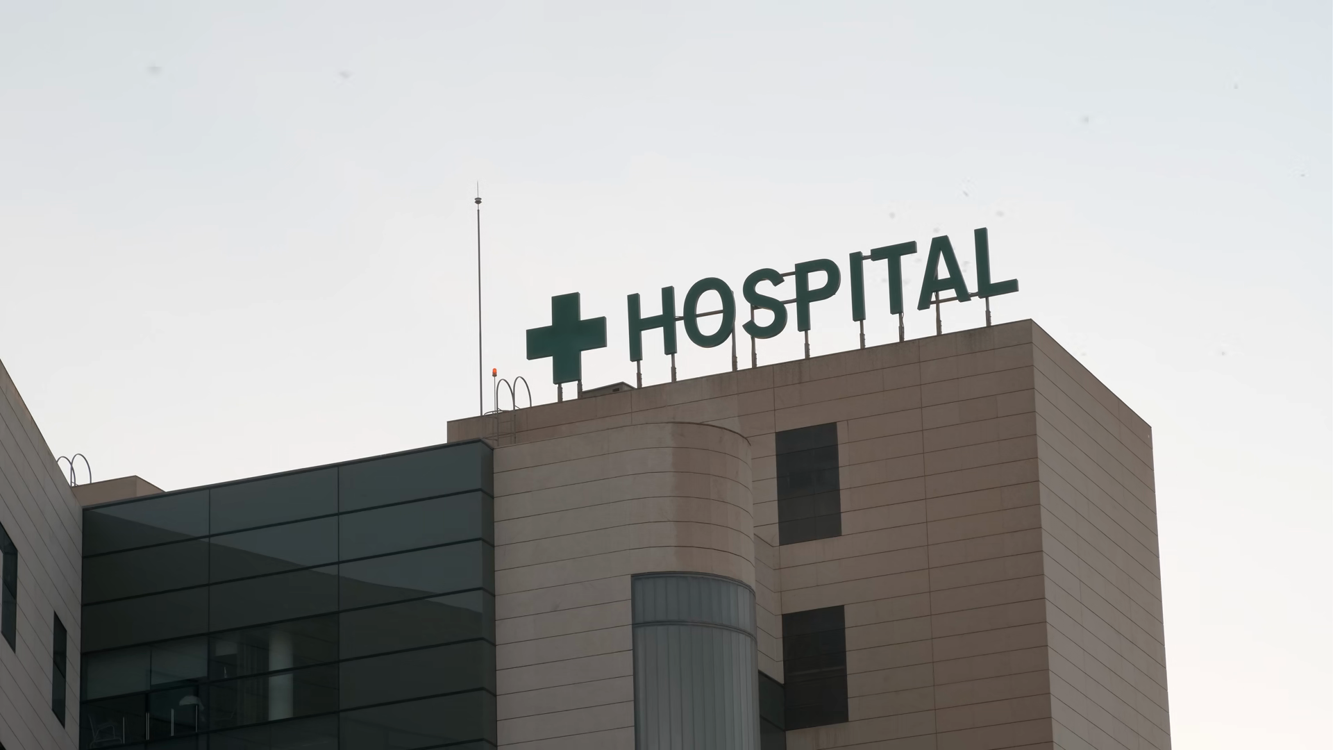 Hospital Sign In Letters On Outside At Sunset Stock Footage SBV ...