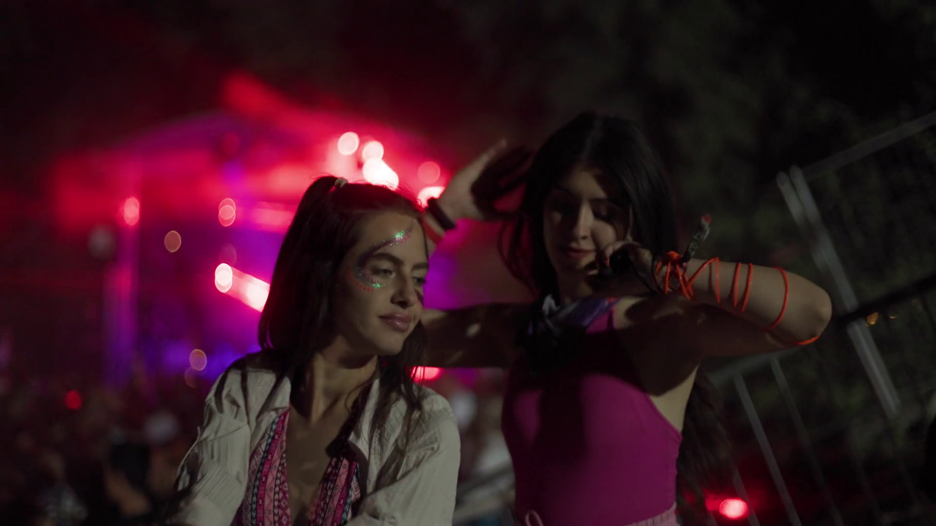 Two Happy Young Girls Dancing On Open Party Stock Footage SBV-352527748 ...