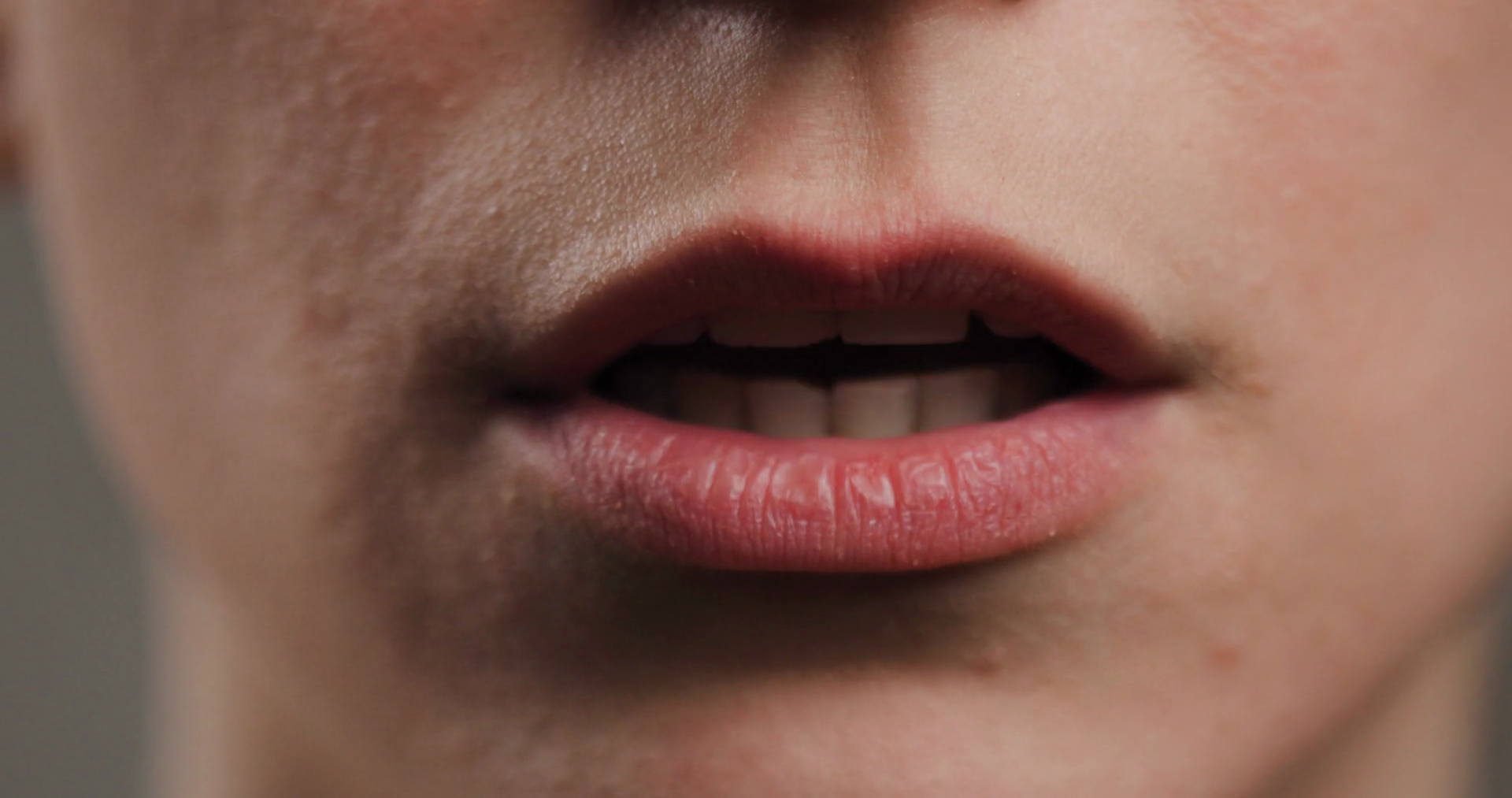 Close-up Of Young Adults Lips Showcasing Stock Footage SBV-352942490 ...
