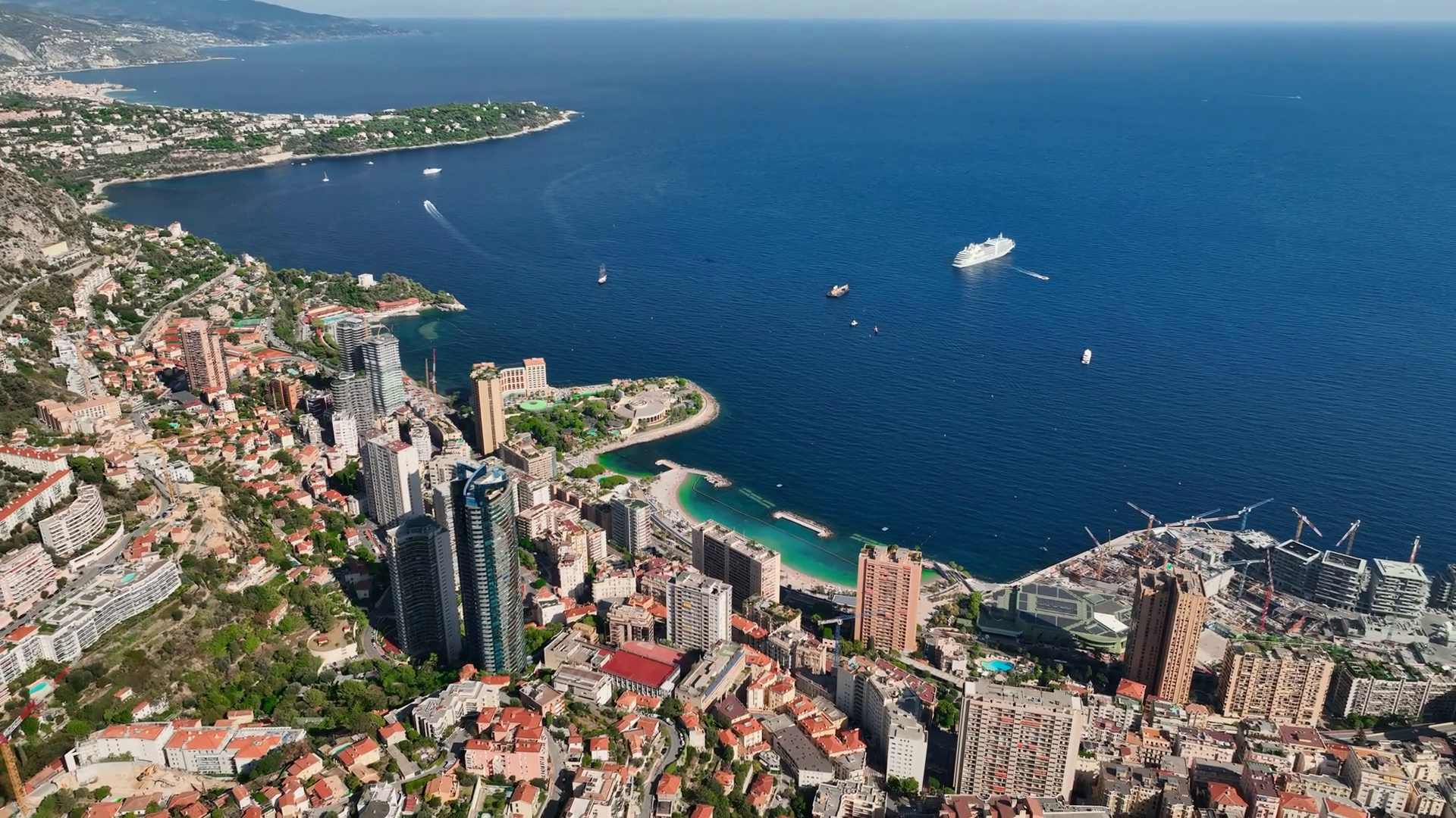 Sunlit Monaco: Dazzling Aerial View Of Stock Footage SBV-348529045 ...