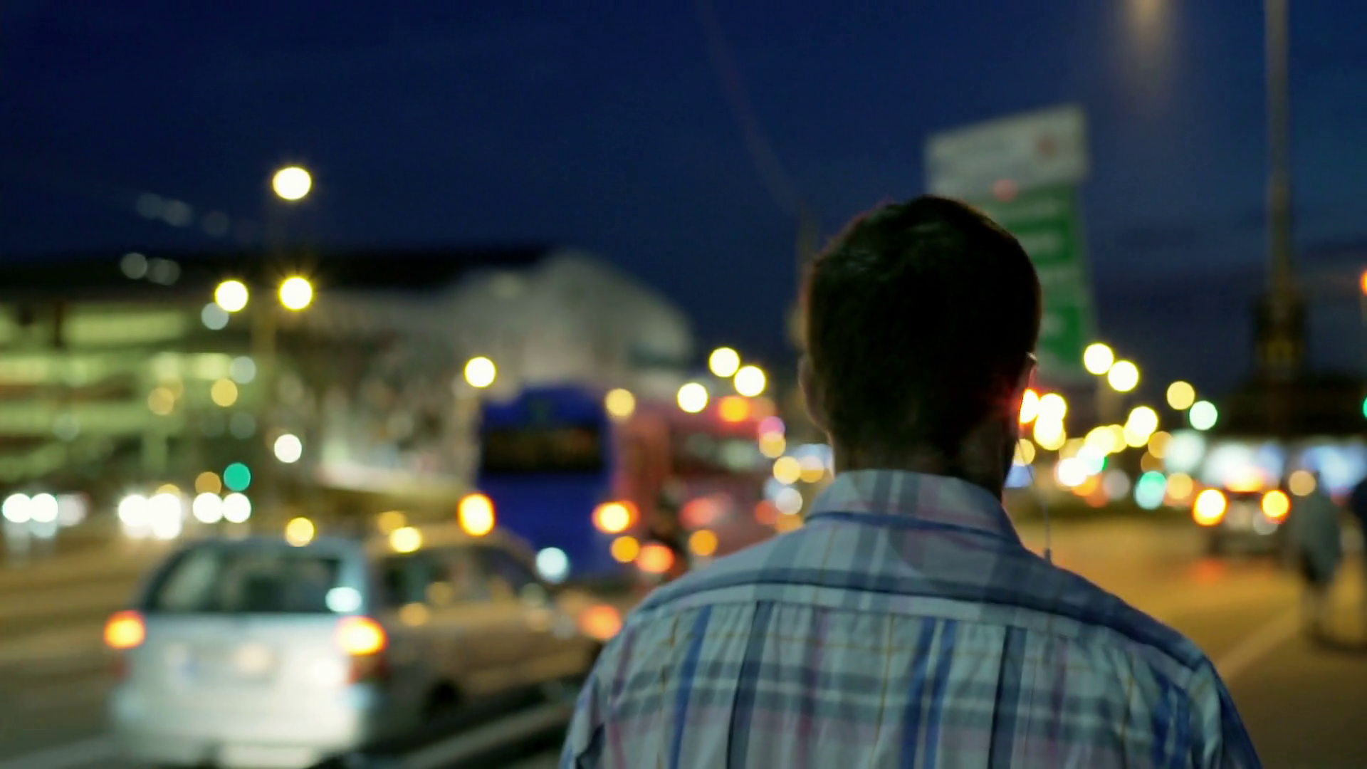 Man Walking In City At Night Next To Road Stock Footage SBV-303386175 ...