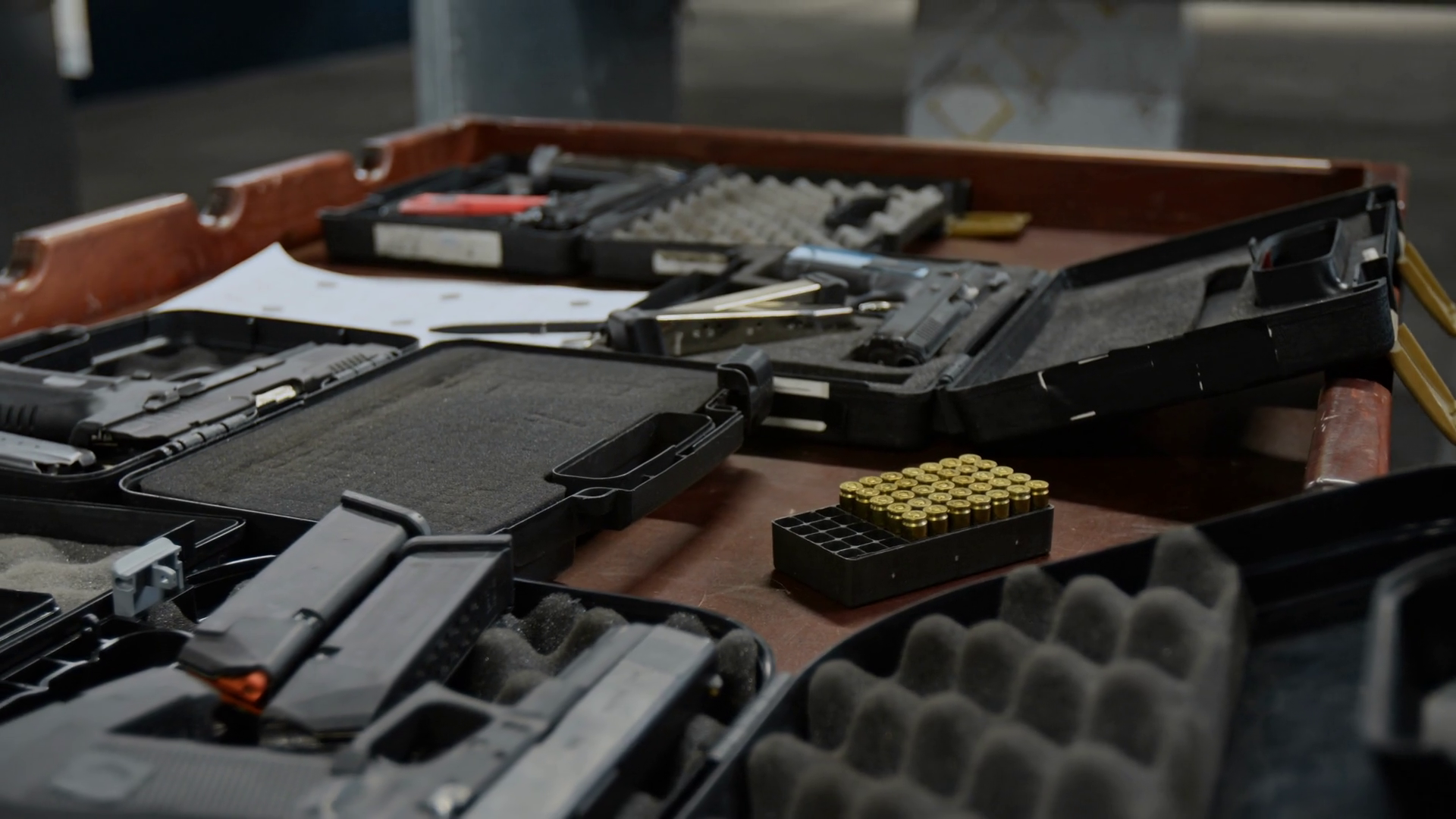 No People Closeup Of Assorted Handguns In Stock Footage SBV-351960091 ...