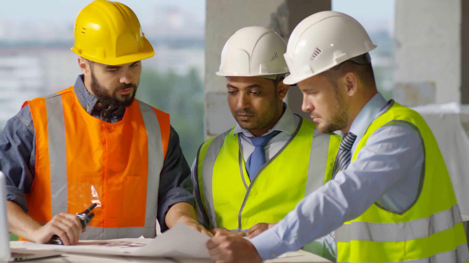 Tracking Shot Of Bearded Male Foreman In Stock Footage SBV-333809435 ...