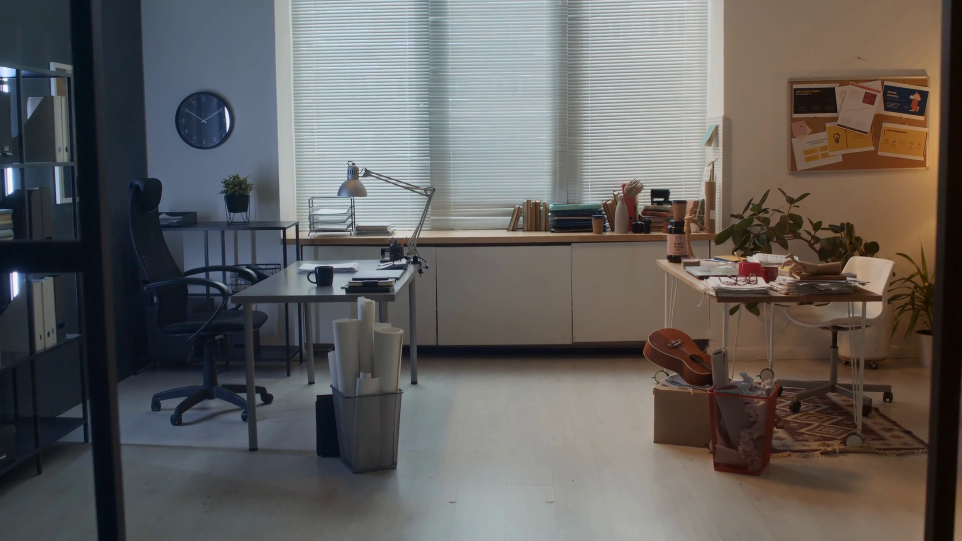 Full Zoom Shot Of Corporate Office With Two Stock Footage SBV-348982108 ...