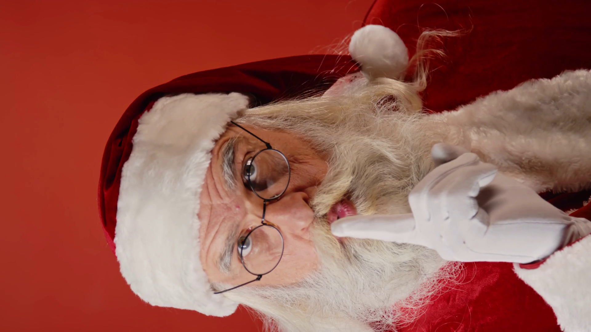 Close-up Vertical Shot Of Face Of Santa In Stock Footage SBV-348618151 ...